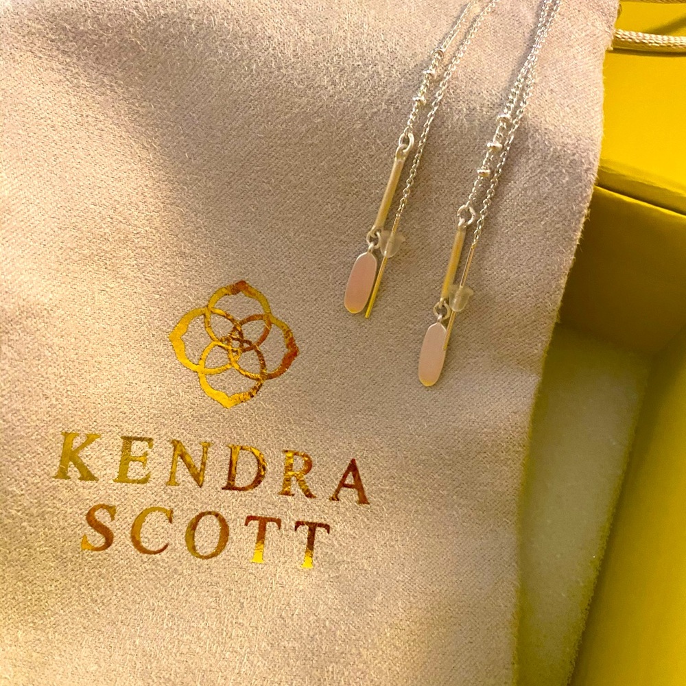 Kendra Scott Fern Threader Earrings silver tone